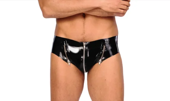 

Latex Rubber Gummi Black sexy triangle shorts skinny party pool role playing vacation comfortable fashion