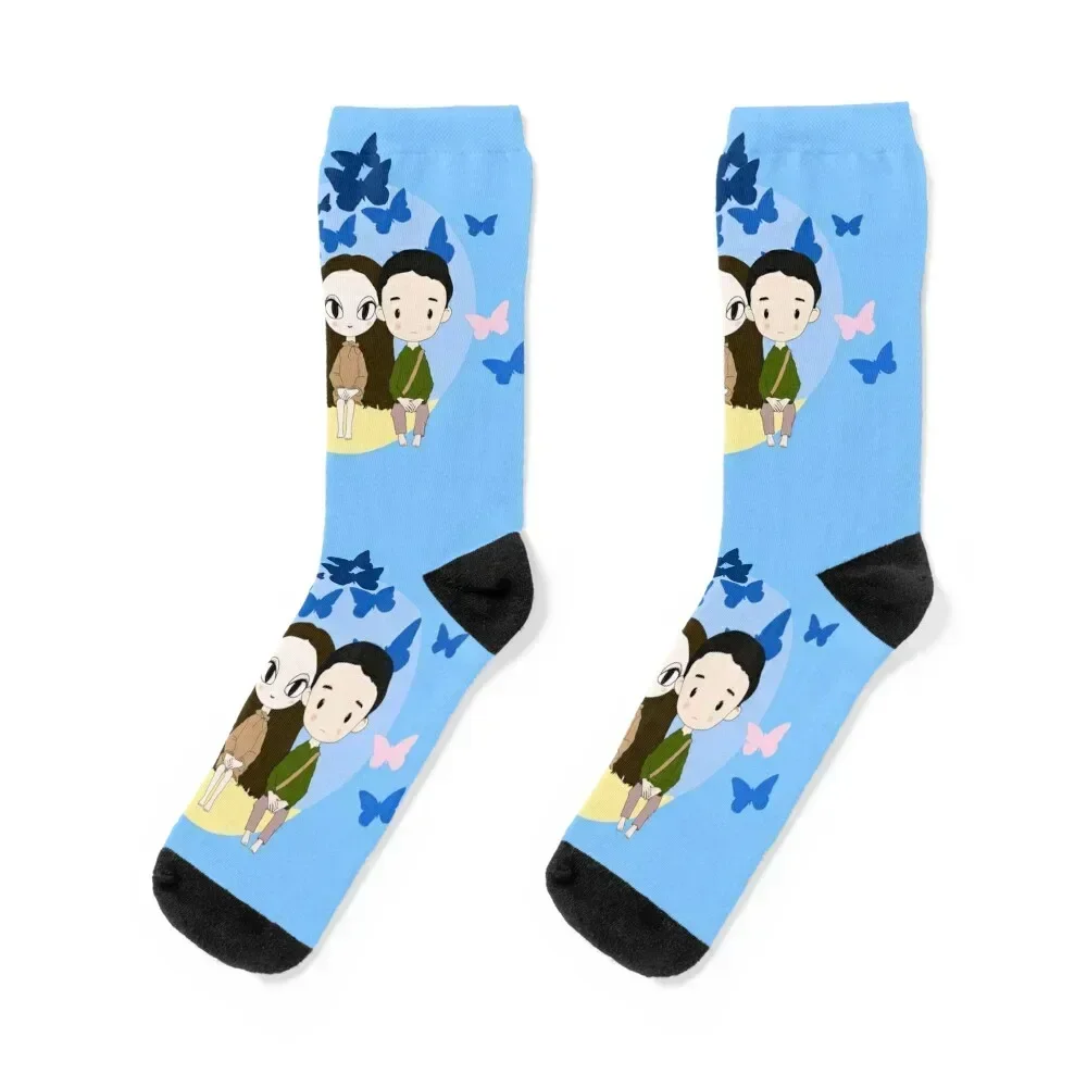 

It’s okay to not be okay cartoon animation dolls kdrama Socks custom moving stockings gifts kids Mens Socks Women's