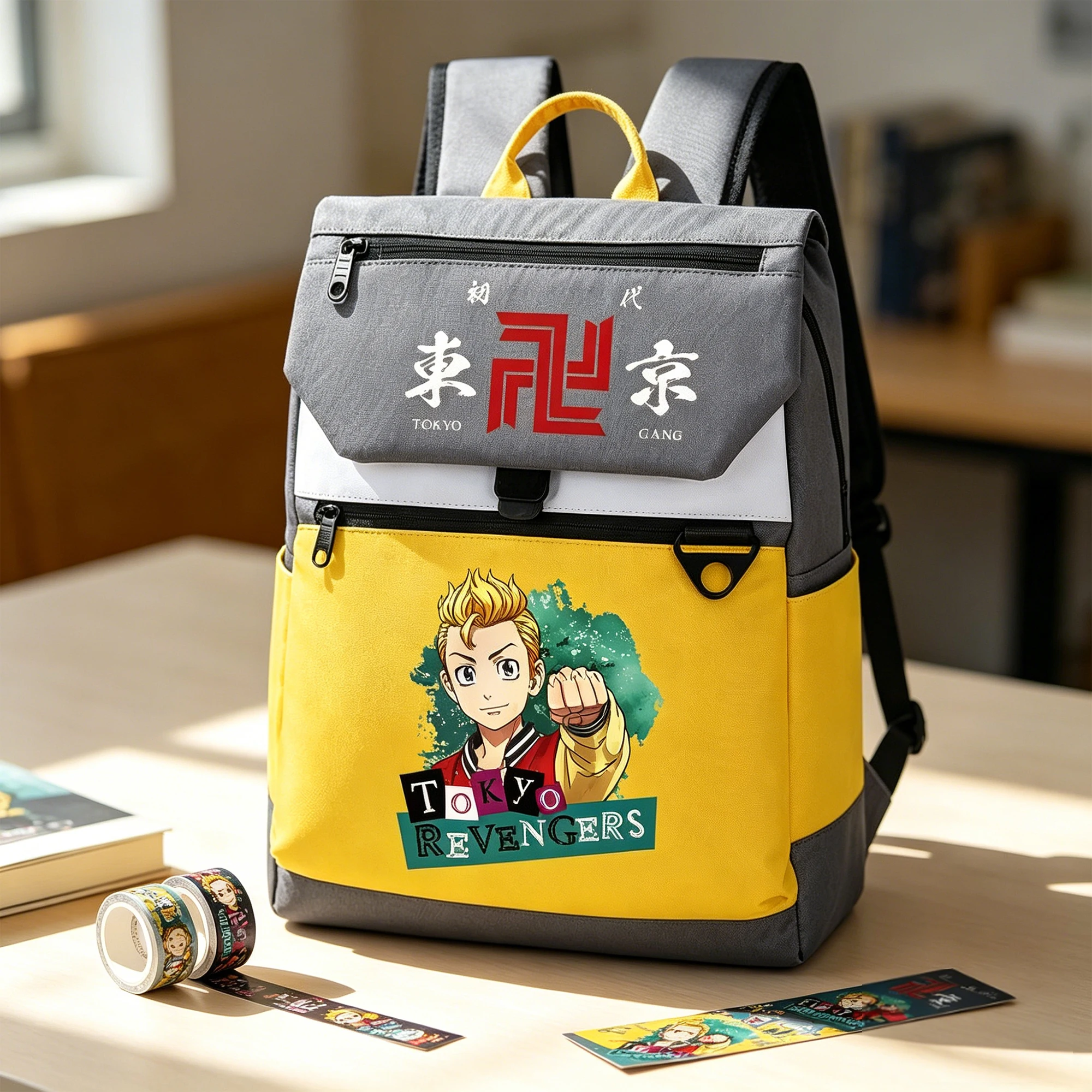 Tokyo Revengers Anime Backpack Girls Kawaii School Bag Large Capacity Laptop Bag Oxfrod Travel Daypack Cartoon Student Bookbag