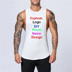 Customized Print Your Own Design Fitness Singlets Sleeveless Workout Tank Top Men Gym Clothing Bodybuilding Musculation Vest