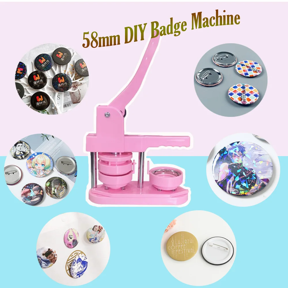 

58 мм машина для изготовления пуговиц «сделай сам», машина для изготовления пуговиц значка с деталями пуговиц + круглый резак + голографическая пленка + аниме-наклейки