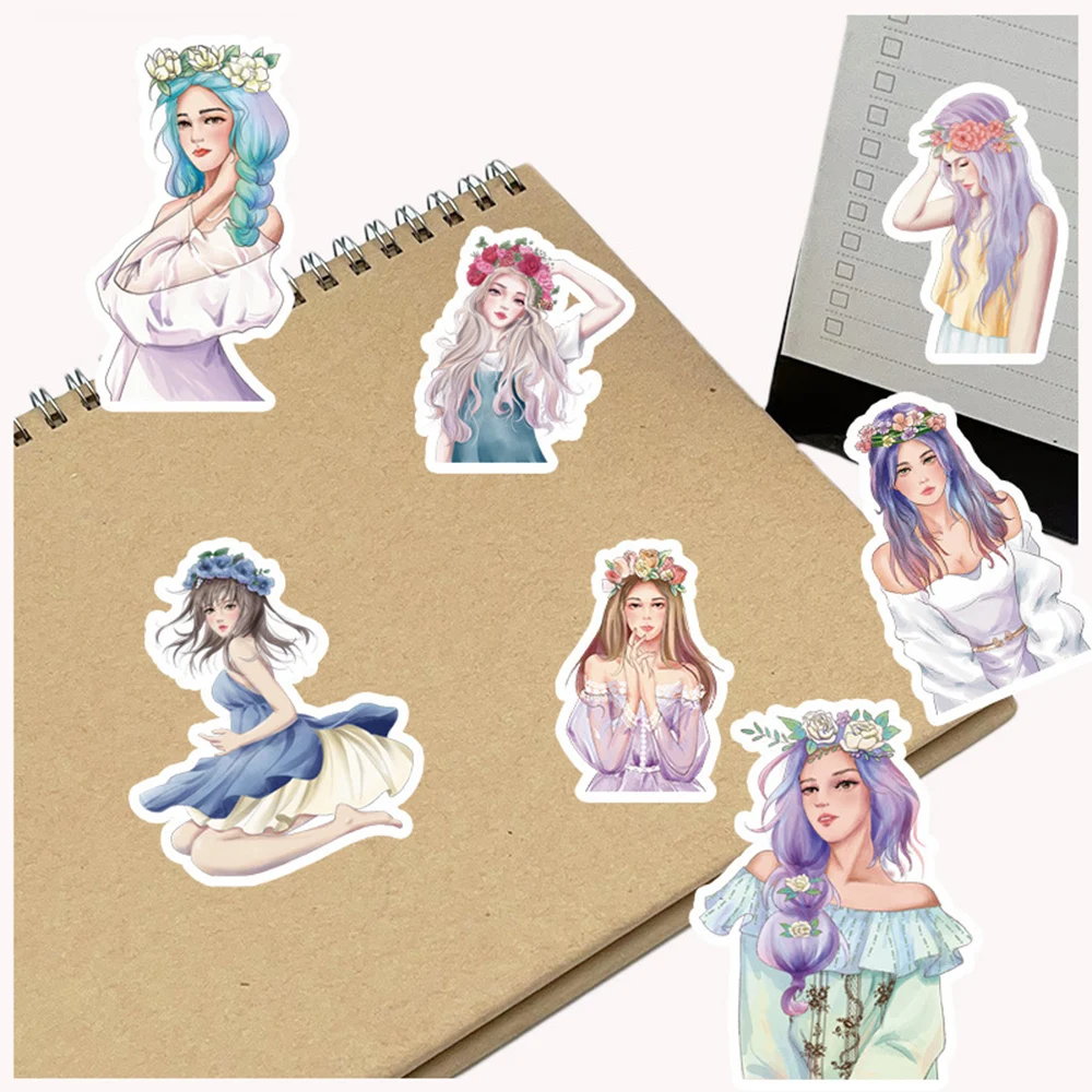 10/30/50pcs Kawaii Menina Estética Dos Desenhos Animados Graffiti Adesivos Decalques Garrafa De Água Scrapbook Laptop Telefone Papelaria Etiqueta