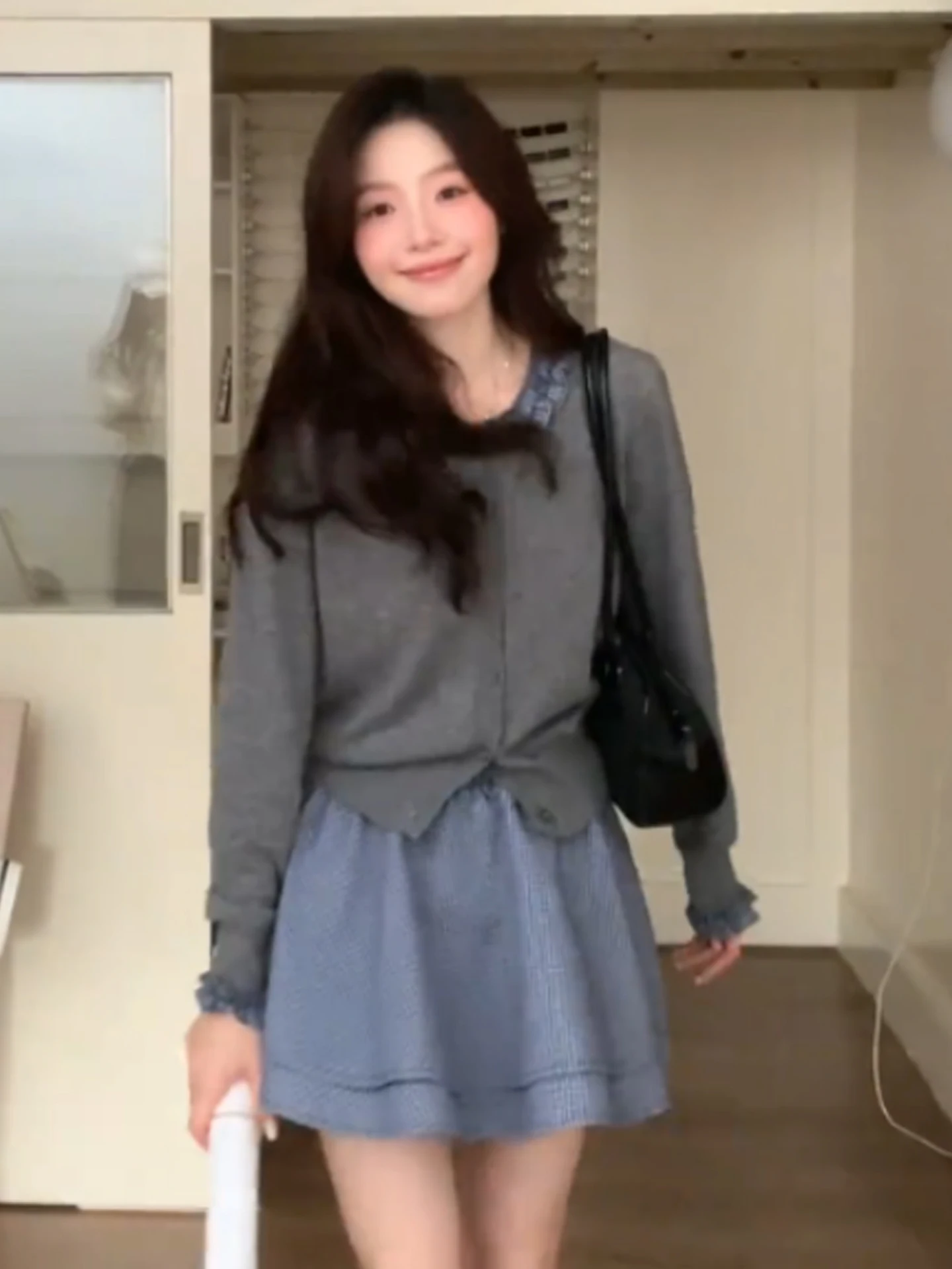 Early Autumn Single Button Long Sve Comfortable Korean Sle Knitted Top Slimming Commute Casual High End Faionable