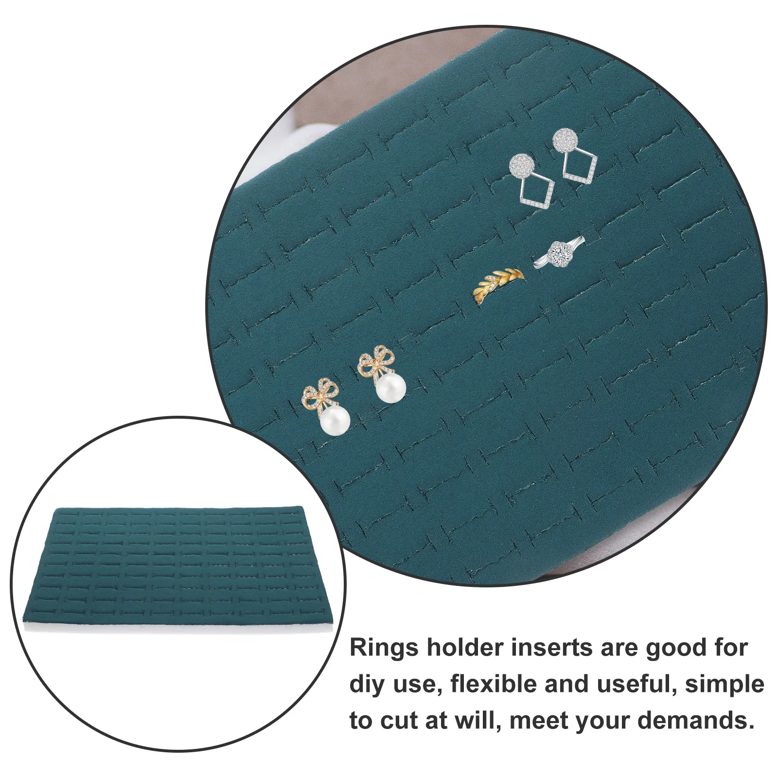 

2 Pcs Insert Hundred- Ring Sponge Pad Jewelry Holder Inserts Inner Cushion