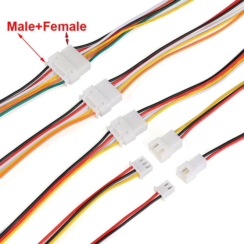 JST1.25 PH2.0 XH SM2.54 2P3P4P5P6P 10/20/30cm Male Female Plug Butt-joint Aerial Docking Crimp Terminal Wire Cable Connector