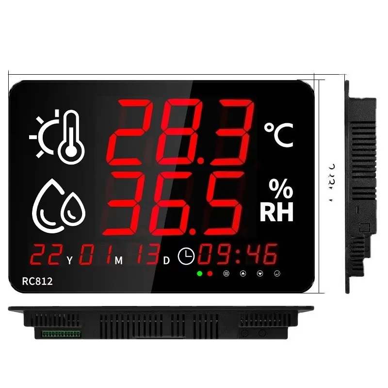 RC812‑A Multifunctional Digital Thermometer Temp Humidity Display For Home Office Environment Detector