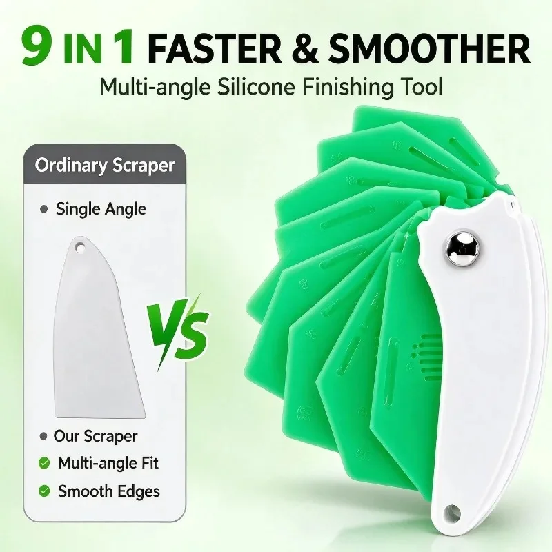 1pc 9-in-1 Caulking Tool, Silicone Sealant Finishing Spatula, Grout Edge Remover for Tile & Window Seams