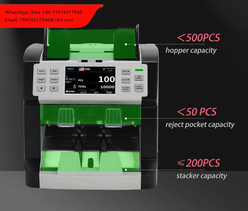 P200 Two Pocket Value Sorter With Printer XOF XAF USD EUR Bill Counter Money Counting Machine 2CIS Heavy Duty