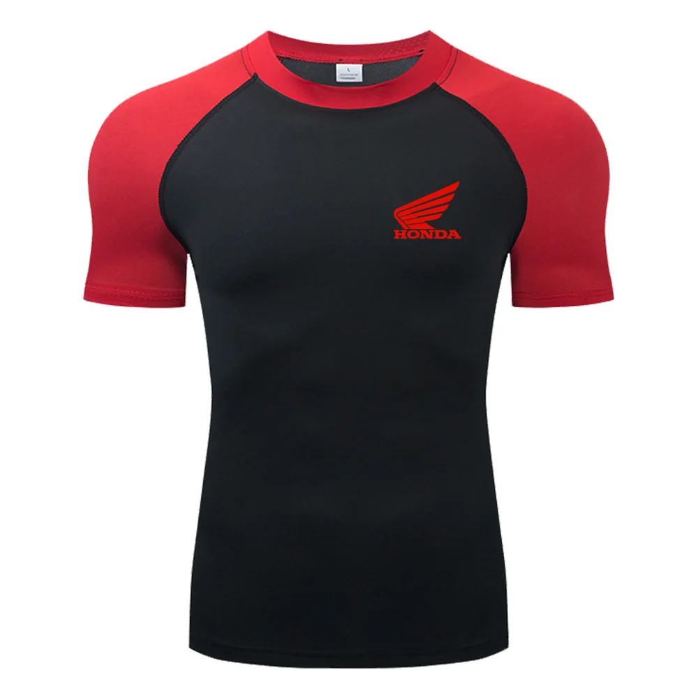 

Honda Red Wing Men's Compressed Running T-shirt, Fitness Tight Short-Sleeved Sports Shirt, Training Jogging Top For Fitness
