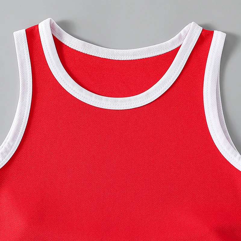 2 قطعة الصبي بلون الرياضة التجفيف السريع سترة دعوى الأطفال تشغيل كرة السلة كرة القدم تنفس جيرسي مهرج اللون قصيرة #6