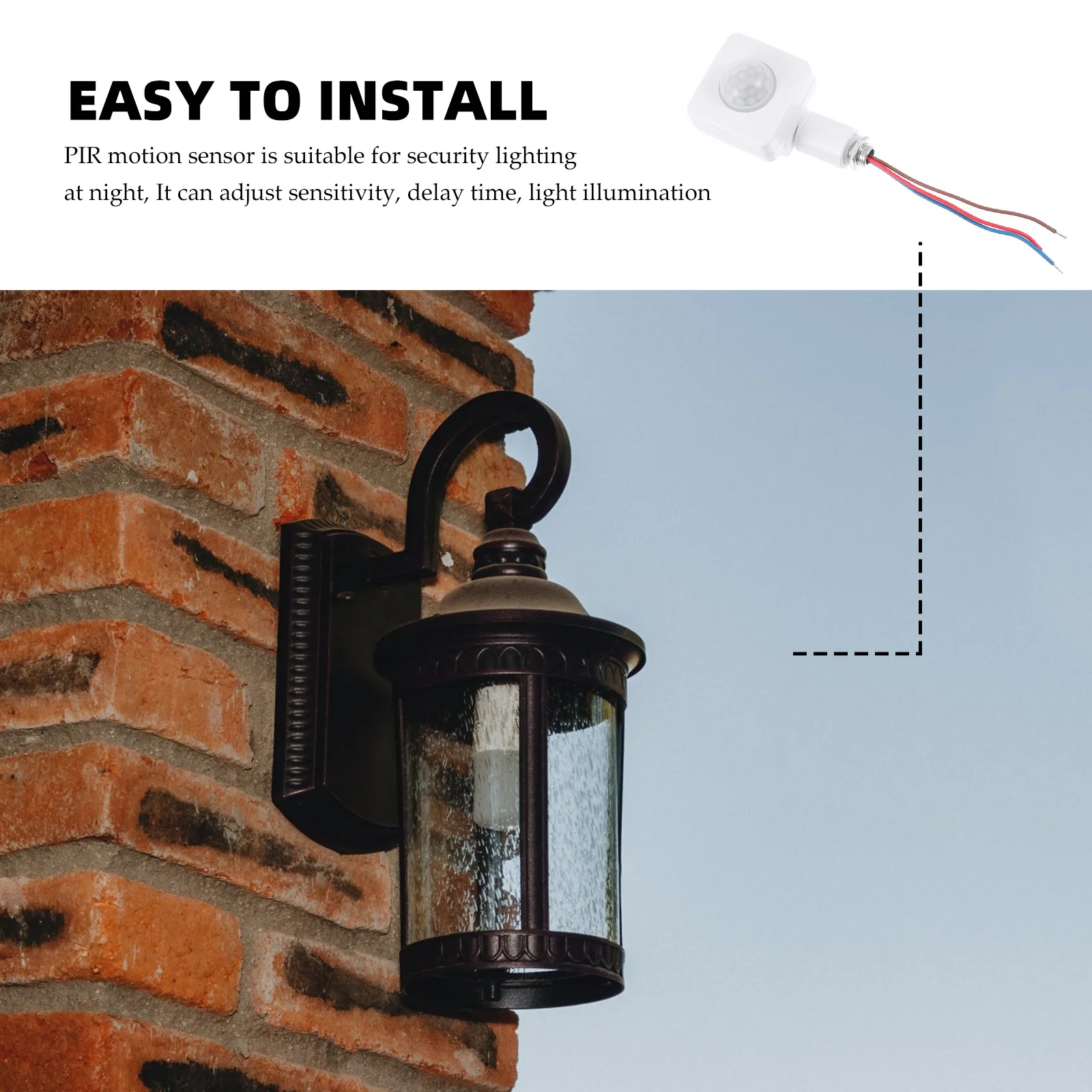 

Pir Motion Sensor Wall Lamp LED Infrared Night Security Light Smart Sensor Adjustable Sensitivity Delay Time