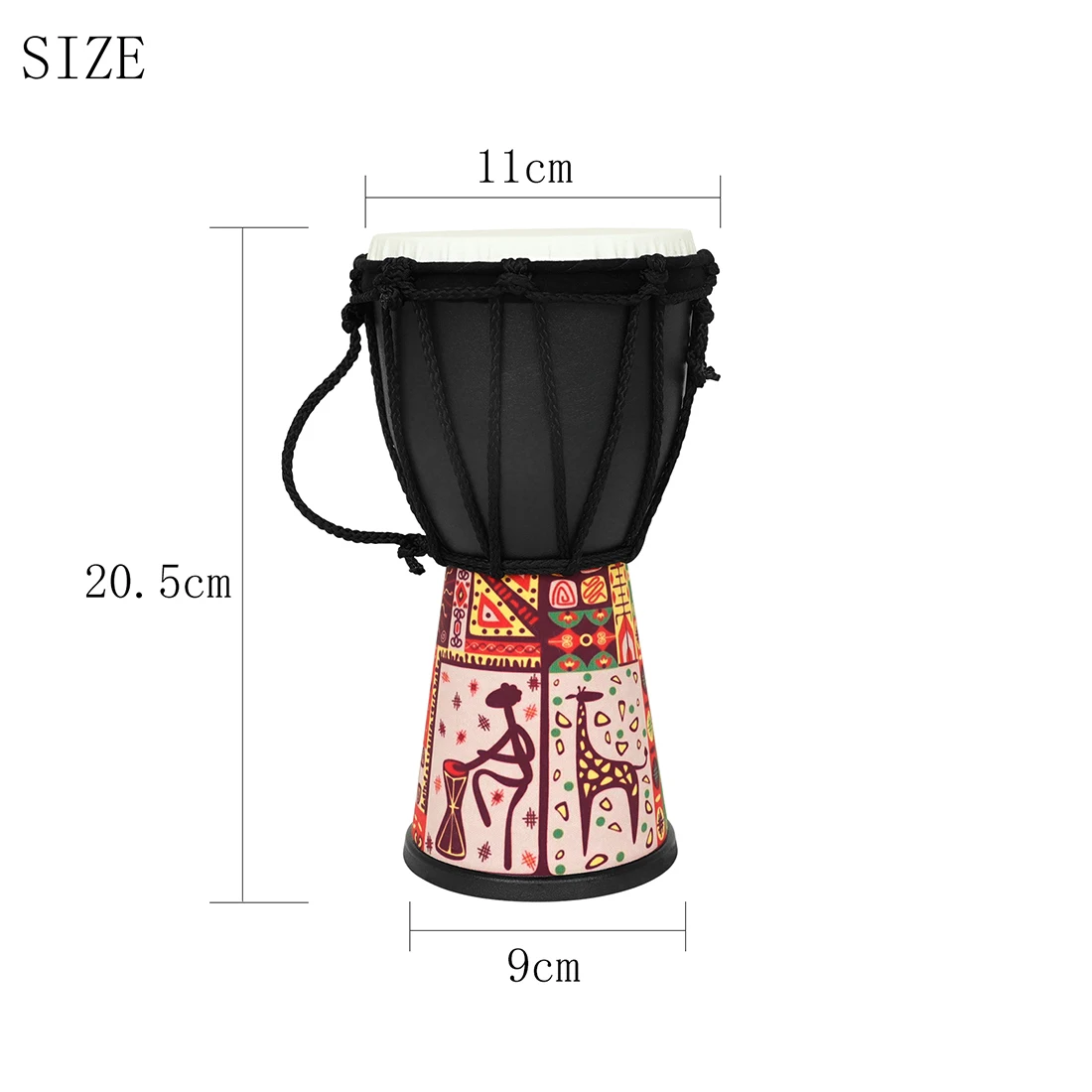 African Drum 4 Inch Handmade Traditional African Hand Drum Colorful Djembe Drum for Children Study Percussion Instrument Access