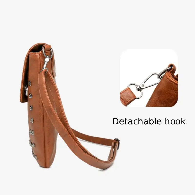 Nowa Modna Damska Torba na Ramię Retro Elegancka Torba Kopertówka z Nitami Luksusowa Torba Kurierska z PU na Dojazdy do Pracy, Zakupy, Randki, Torebka