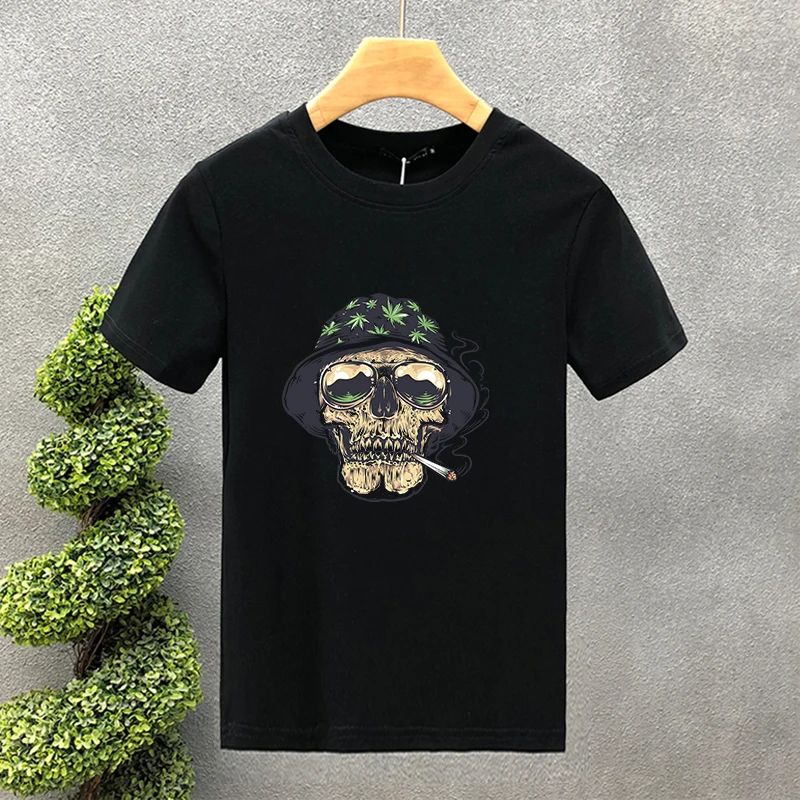 Luxury Brand Smoking 100% Cotton High Quality Printing Couple Tees Summer Harajuku For Men/Women Short Sleeve T-shirt Asian Size