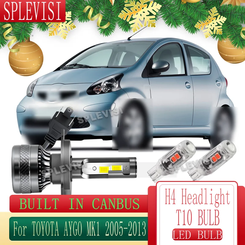 H4 LED المصابيح الأمامية مرحبا منخفضة لا تحذير ضوء المدمج في المقاوم لتويوتا AYGO MK1 2005 2006 2007 2008 2009 2010 2011 2012 2013 #1