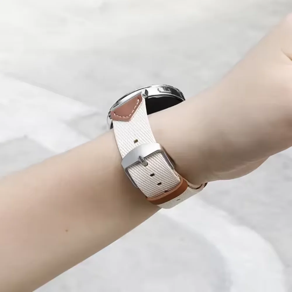 18mm nylon Leather Watch Strap for Huawei Watch GT5 GT4 41mm Bracelet Replacement for Huawei GT5 Pro 42mm Wristband Accessories
