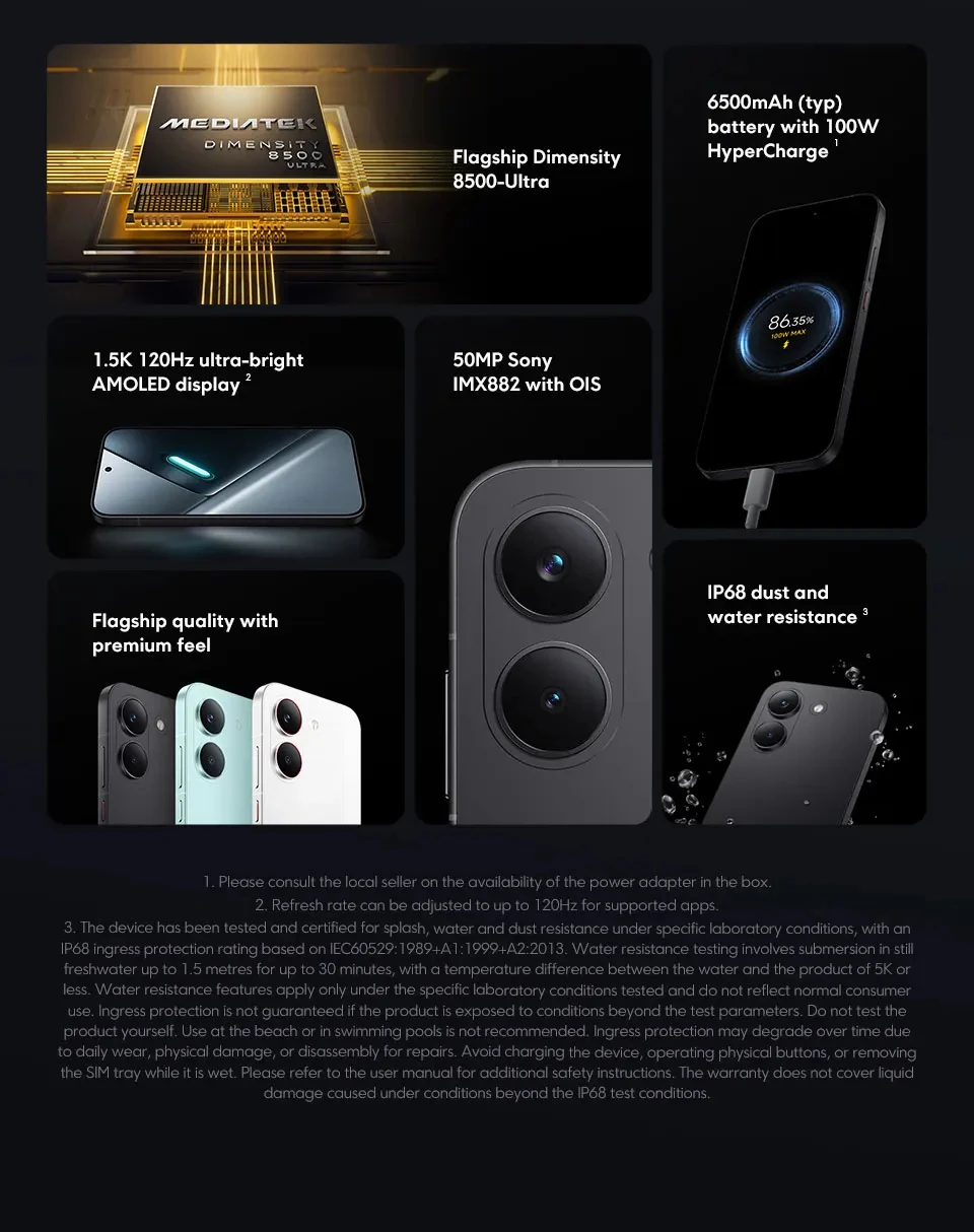 New POCO X8 Pro 5G Smartphone Gobal Version Dimensity 8500-Ultra 6.59" 1.5K AMOLED Display 6500mAh 100W HypeCharge NFC
