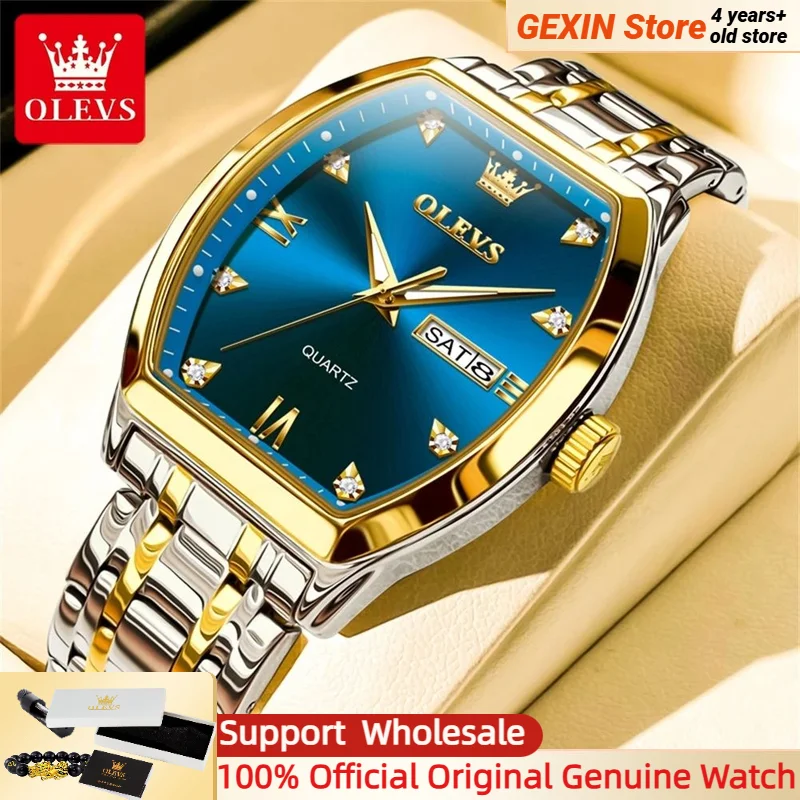 

OLEVS мужские часы из нержавеющей стали, водонепроницаемые деловые модные часы для мужчин, элитный бренд, светящиеся наручные часы с календарем, мужские 5528