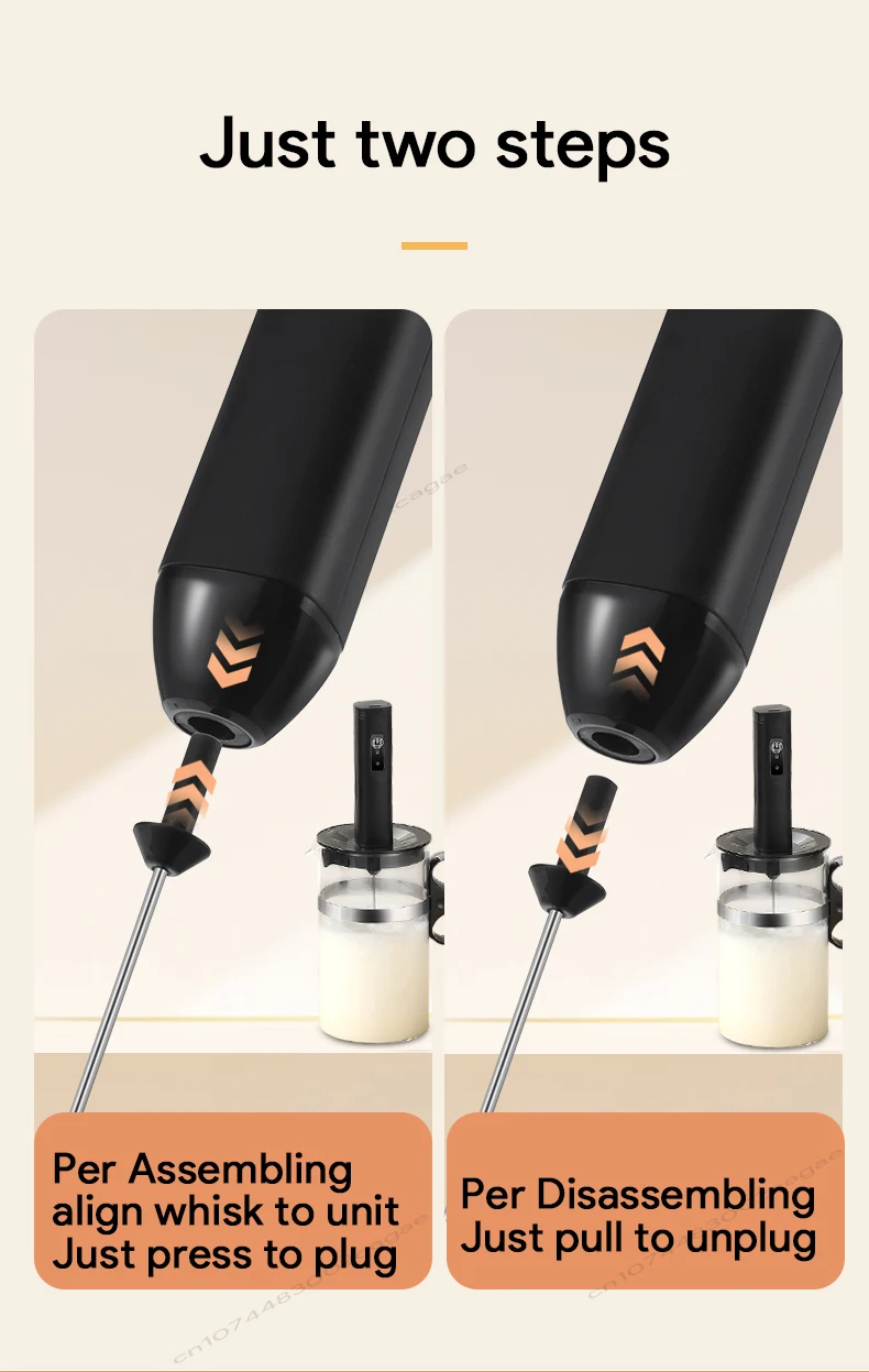 MINI Kaffeeaufschäumer USB wiederaufladbar 3 Geschwindigkeiten Schaumbereiter Kaffee Milch Mixer elektrischer Griff Mixer Schneebesen heiße Kochutensilien – Detail 26