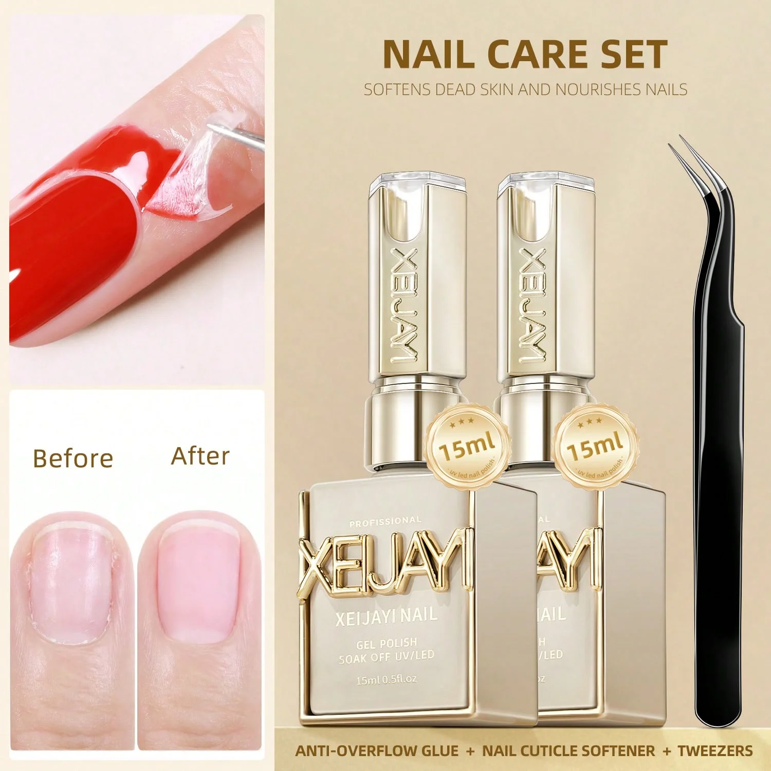 XEIJAYI 15ml Multifunktions-Nagelgel, optionaler Seal-Primer und andere haltbare UV/LED-Produkte, geeignet für Nagelstudios für Frauen.