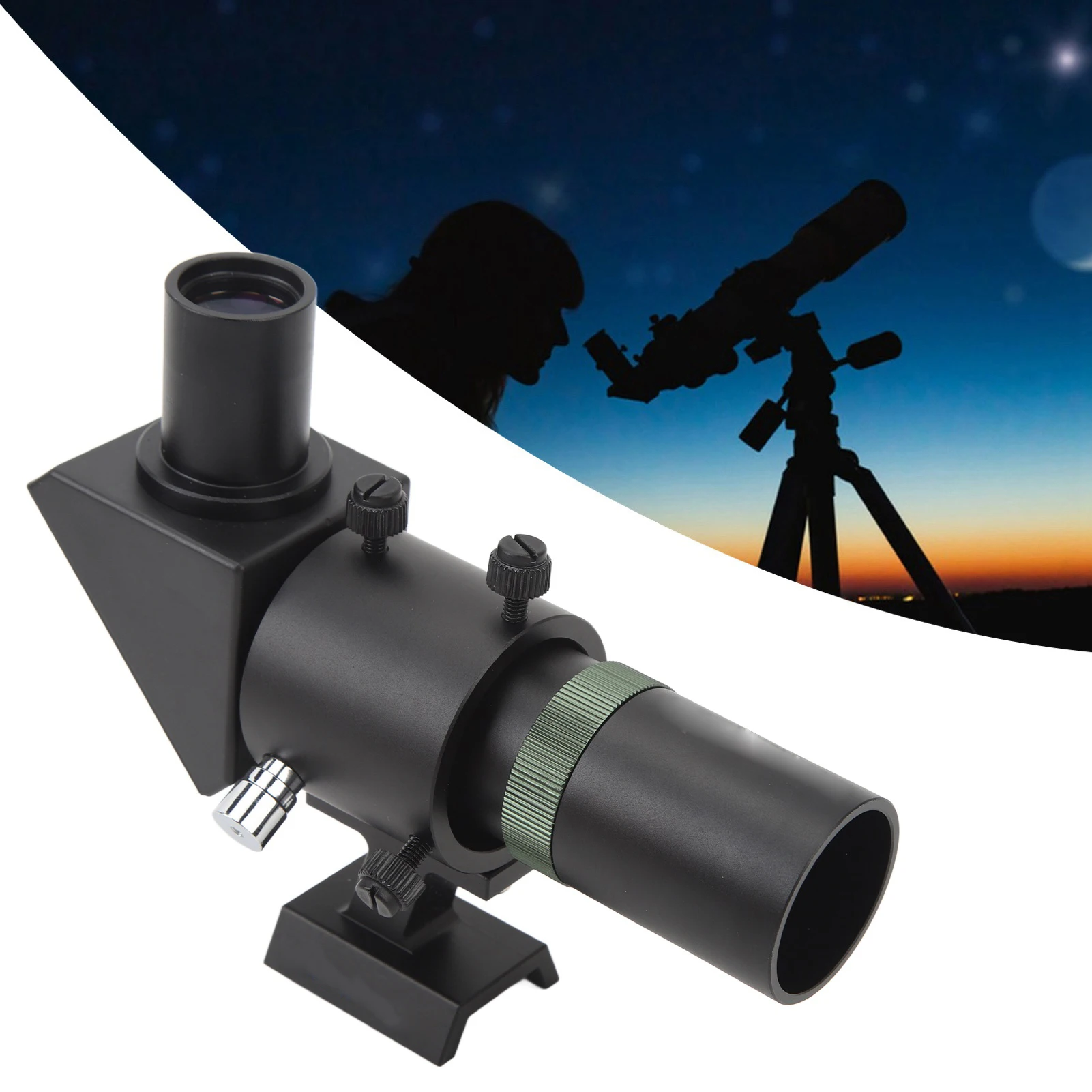 Right Angle 6X30 Finder Scope Right Angle Optical Finder  Multilayer Coating with Bracket for Astronomical Telescope