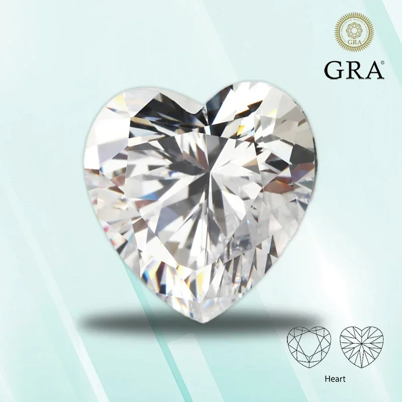 

Moissanite Stone heart shape D Color VVS1 for Pass Diamond Tester Top Charms Jewelry Making Materials with GRA Certificate