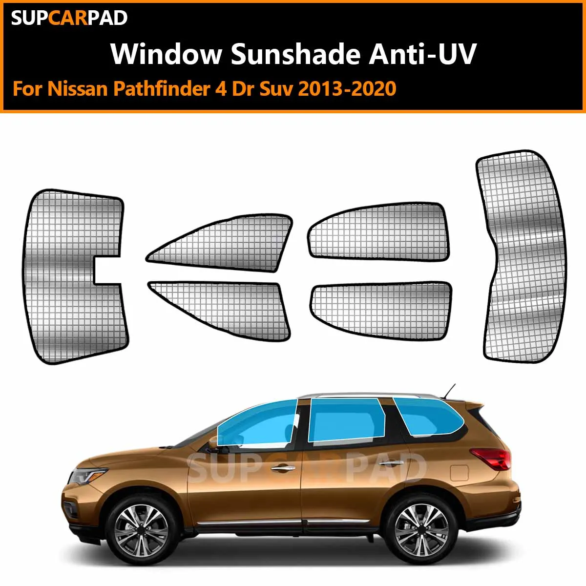 

Для Nissan Pathfinder 4-дверный внедорожник 2013-2020: Индивидуальные солнцезащитные шторки на окна автомобиля, анти-УФ, козырьки-накладки на окна, аксессуары