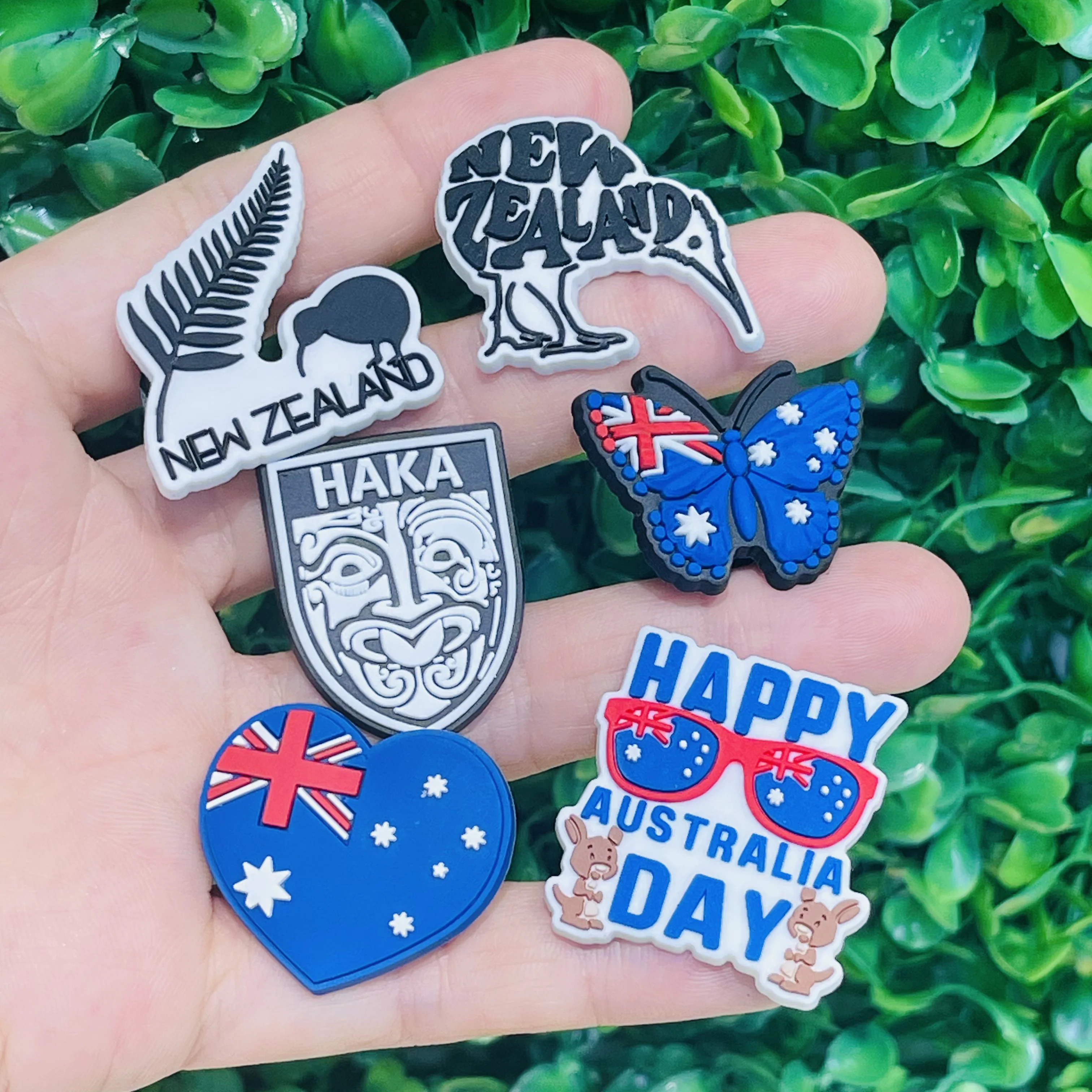 1-21pcs Australia Melbourne Styles Shoe Charms PVC Sandals Accessories Shoes Buckle Decorations Diy Wristbands Kids X-mas Gift