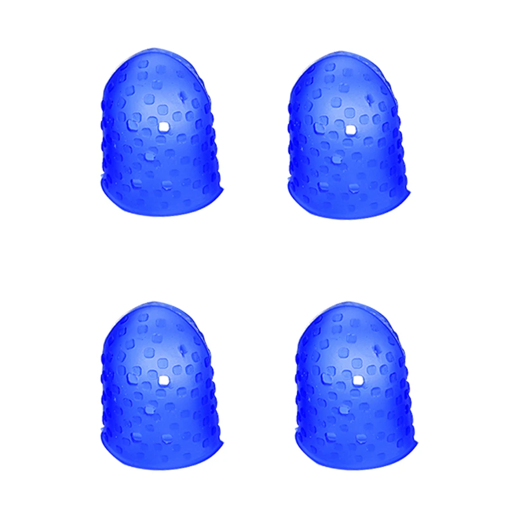 

4 Pcs Finger Cots Electric Guitar Protectors Silicone Thumb Covers Picks for Guards Reusable
