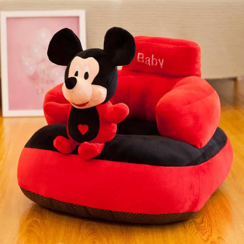 Disney Children's Sofa Mickey Mouse Cartoon Kids Chair Baby Seat Armchair For Children Baby Learn To Sit Child Pouf Plush Toy