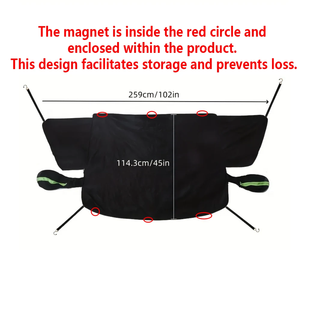 درع ثلج مغناطيسي سميك للشتاء للسيارة - غطاء سيارة نصف غطاء ومانع ثلج للزجاج الأمامي #3