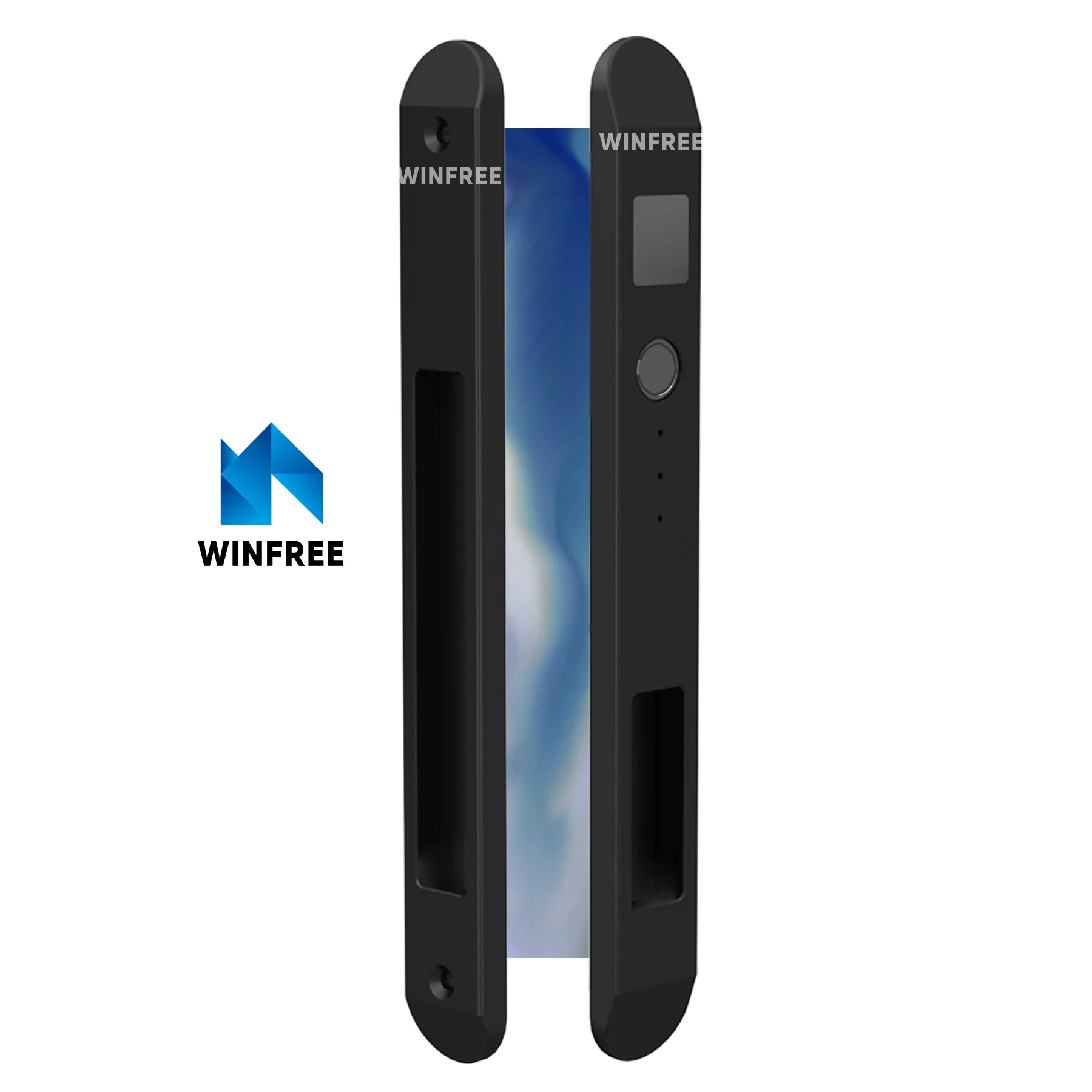 WINFREE Sliding Door Handle Dummy Lock Wooden Stainless Steel Aluminum Door Handle