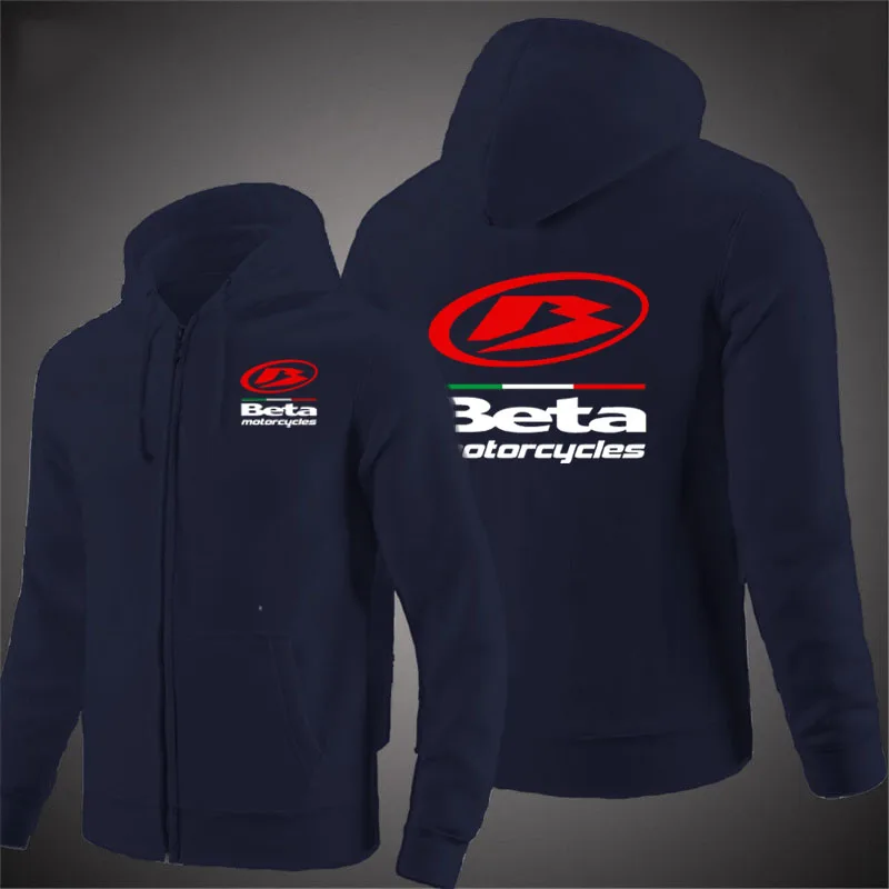 

2025 brand men's hoodie Fashion beta Motorcycle print comfortable loose hoodie cardigan fleece cotton Oversized hoodie