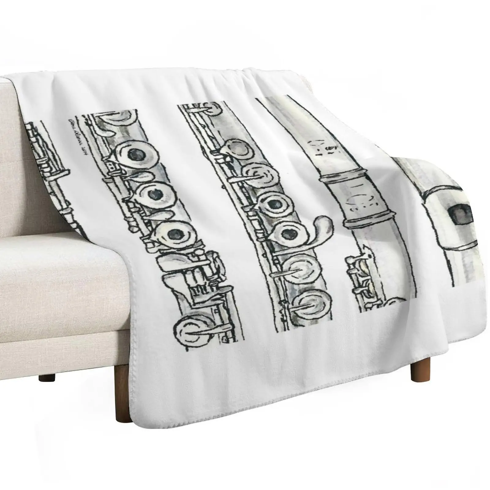 The Flute Throw Blanket Vintage Custom christmas gifts Decorative Beds manga Travel Blankets