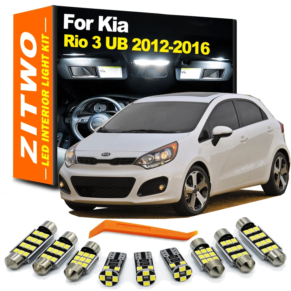 

ZITWO 12Pcs Canbus Error Free For KIA Rio 3 MK3 2012 2013 2014 2015 2016 Vehicle LED Interior Dome Light License Plate Lamp Kit