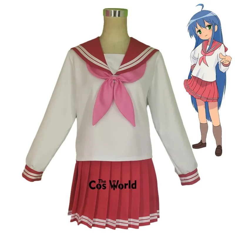 Lucky Star Izumi Konata Long Sleeve Sailor Suit School Uniform Tops Skirt Outfit Anime Cosplay Costumes