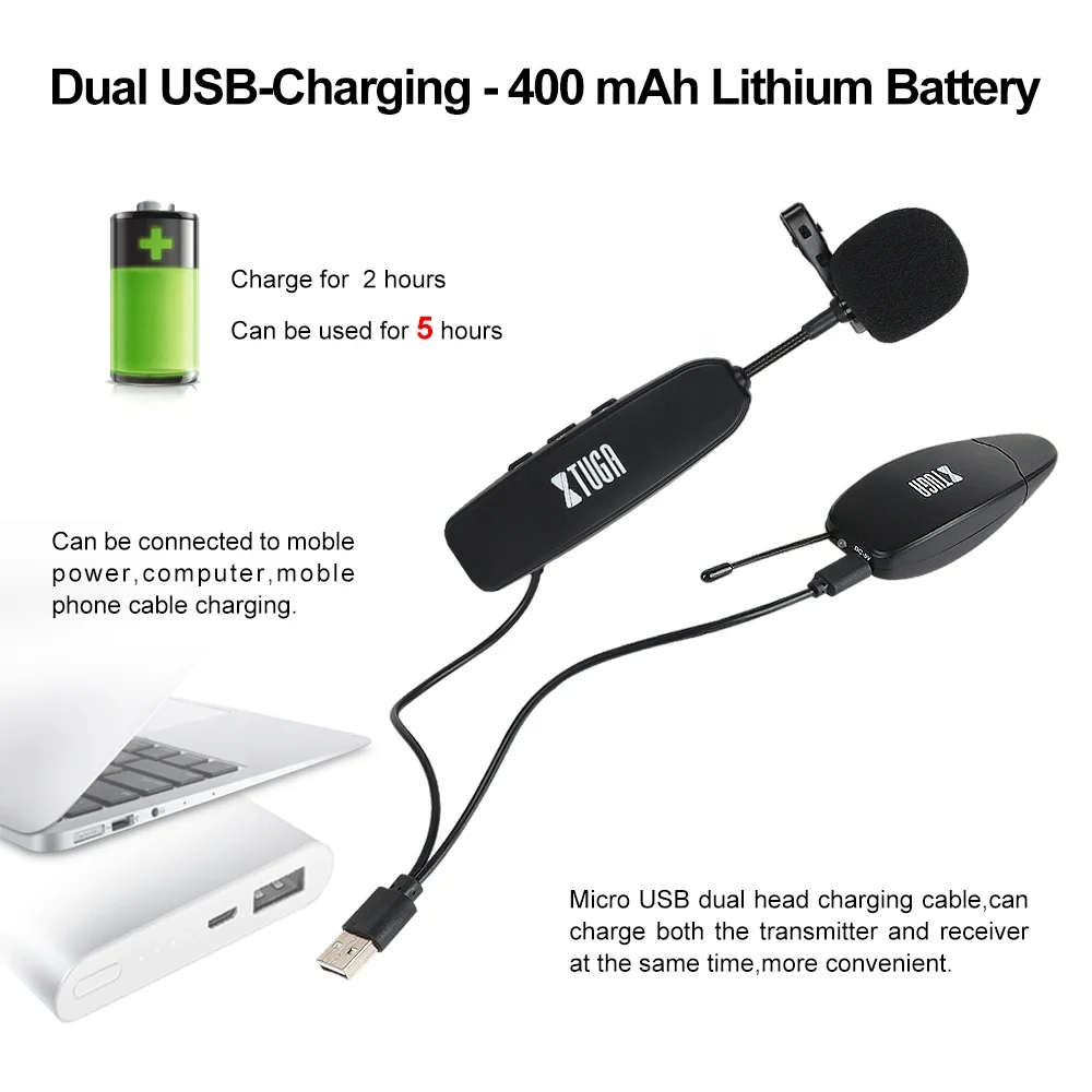 Dieci articoli TLF Xtuga KX-624 Microfono wireless universale per PC VCD o registratore
