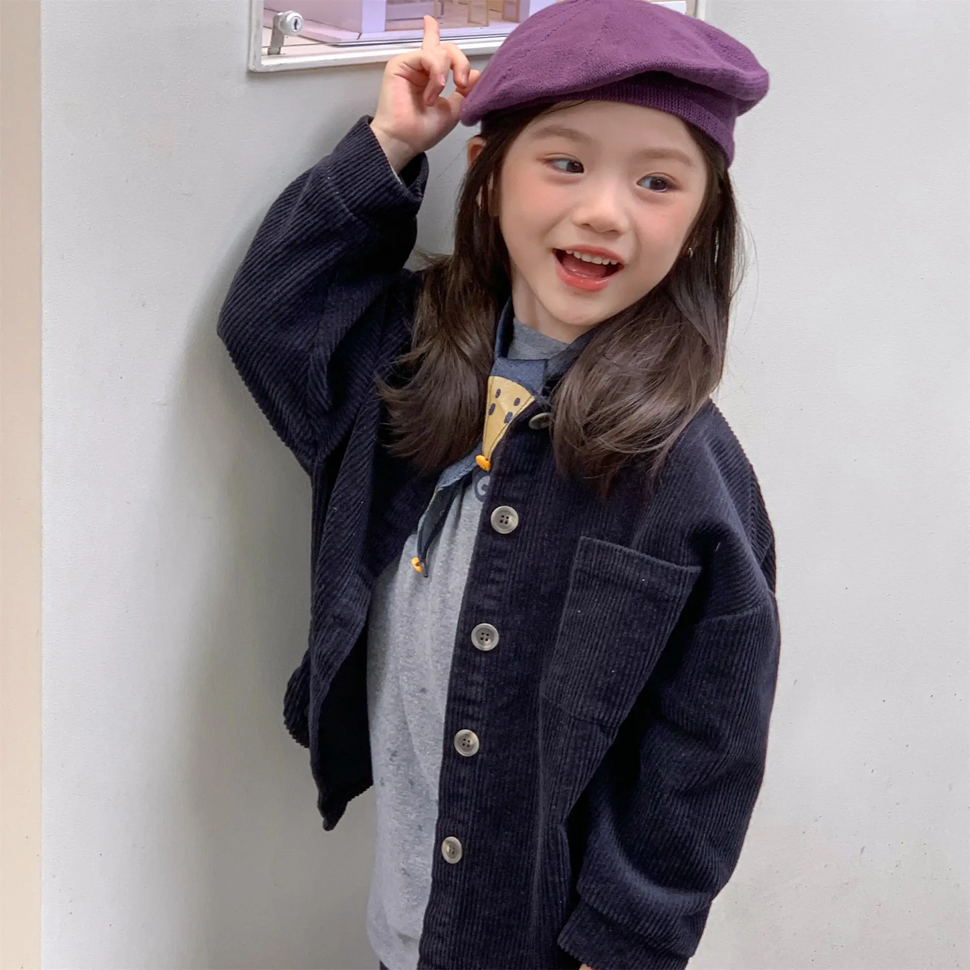 

2025 Autumn New Children Long Sleeve Coat Fashion Baby Girls Corduroy Cardigan Solid Boys Casual Shirts Jacket Kids Clothes