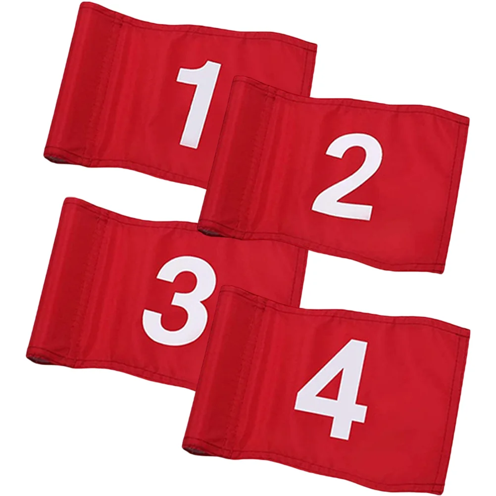 4 Pcs Golf Number Practice Flags 4 Training Wear resistant Putting Green Flags Lightweight Compact Store