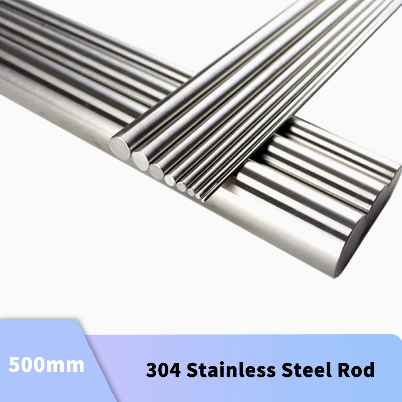 304 Stainless Steel Rod Diameter 4 5mm 6mm 8mm 9mm 10mm 12mm 14mm 15mm 16mm 17mm 20mm Linear Shaft Metric Round 500mm length