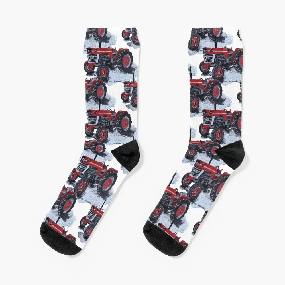 

Red Tractor Socks hiphop Soccer Toe sports anime Socks Female Men's professional running custom floral Socks Man Women's