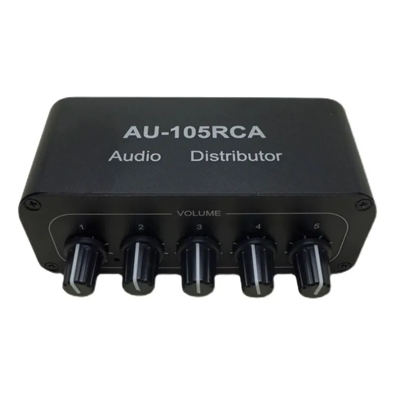 AU-105RCA Audio Distributor Supports 1-Way Input 5-Way Output for Amplifiers and Active Speakers