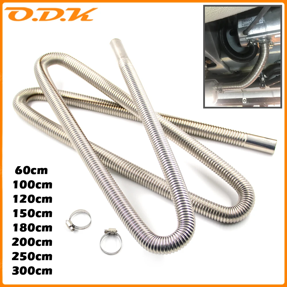 60cm 100cm 120cm 150cm 200cm 250cm 300cm Air Parking Heater Diesel Heater Exhaust Muffler Pipe Clamps Hose Tube Webasto Heaters