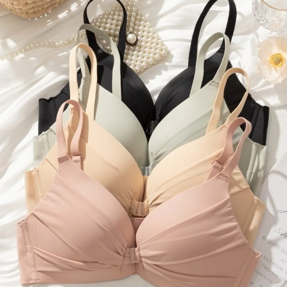 

Front Buckle Wireless Deep V Bra Close-fitting Anti-sagging Push Up Underwear Lingerie Traceless Brassiere for Women Running