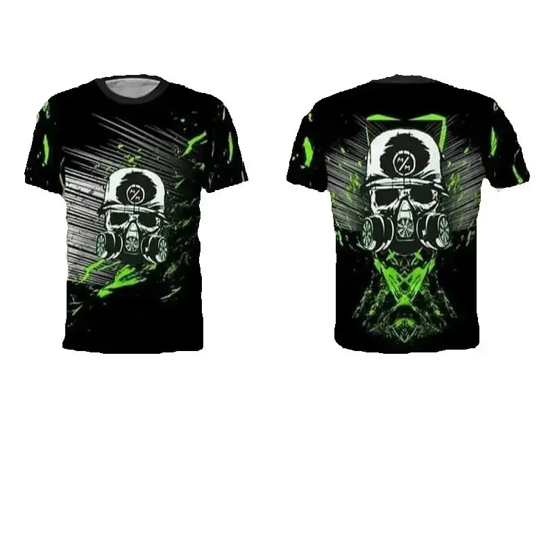 

Summer Men's Round Neck Short Sleeve T-Shirt Simple Leisure Kawasaki Breathable Quick-Drying Comfortable Outdoor Sports Top