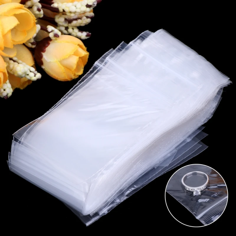 100Pcs Clear Packaging Bags Self Sealing Bags Transparent Jewelry Bags Dropsale