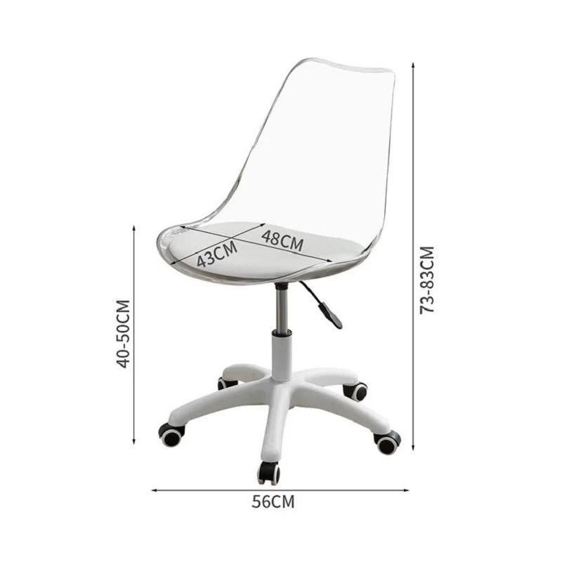 JOYLIVE-Silla de ordenador de acrílico transparente, cómoda silla giratoria de elevación, taburete de maquillaje para estudio y hogar, envío directo