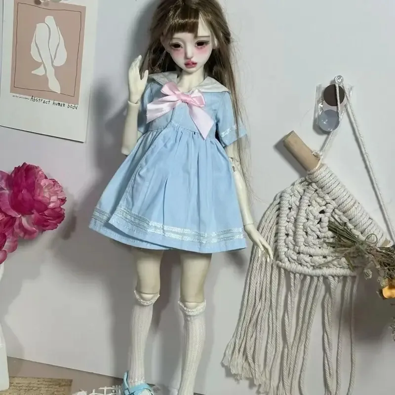 جديد اليدوية دمية بحار دعوى صغيرة DIY بها بنفسك اكسسوارات دمية فستان موضة الأميرة تنورة طويلة لدمى 1/4 1/6 BJD 30/45 سنتيمتر