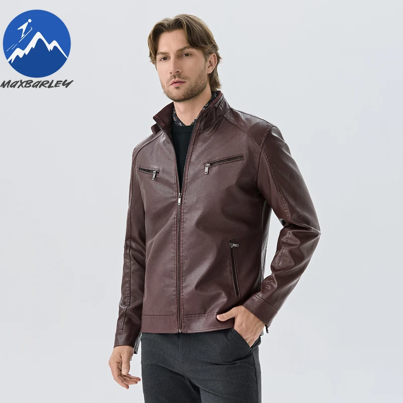 

Maxbarley Men Lapel Leather Jacket Autumn 8xl Size Slim Motorcycle Riding Suit Winter PU Leather Coat Waterproof Work Clothes