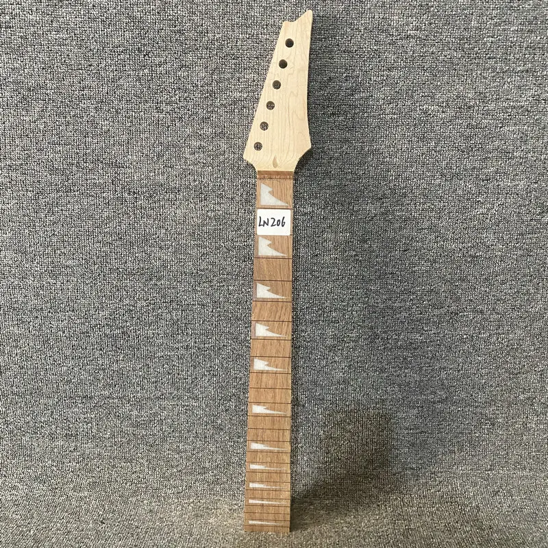 LN206  Short Scales Length Mini Electric Guitar Neck 24 Frets No Paints DIY Replace Right Hand Maple+Rosewood - view 2